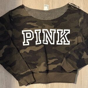 Victoria's Secret Camouflage Off-the-Shoulder Sweater